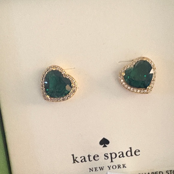 Kate Spade Emerald Heart Earrings - Picture 3 of 4